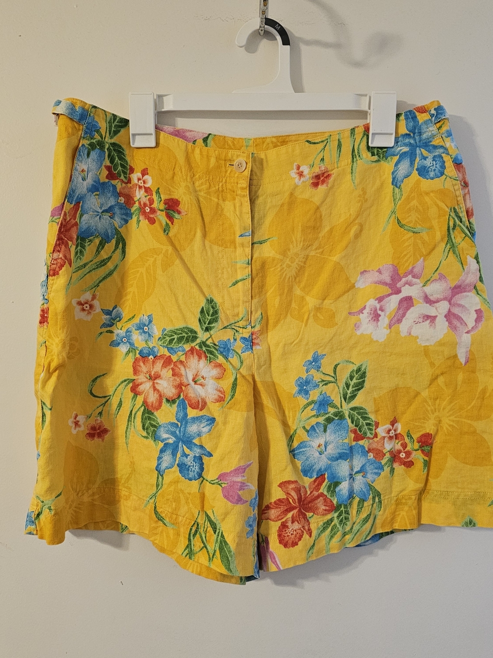 Vintage Ralph Lauren Linen Floral Shorts 6inch Inseam Women's Size 14W